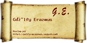Gálfy Erazmus névjegykártya